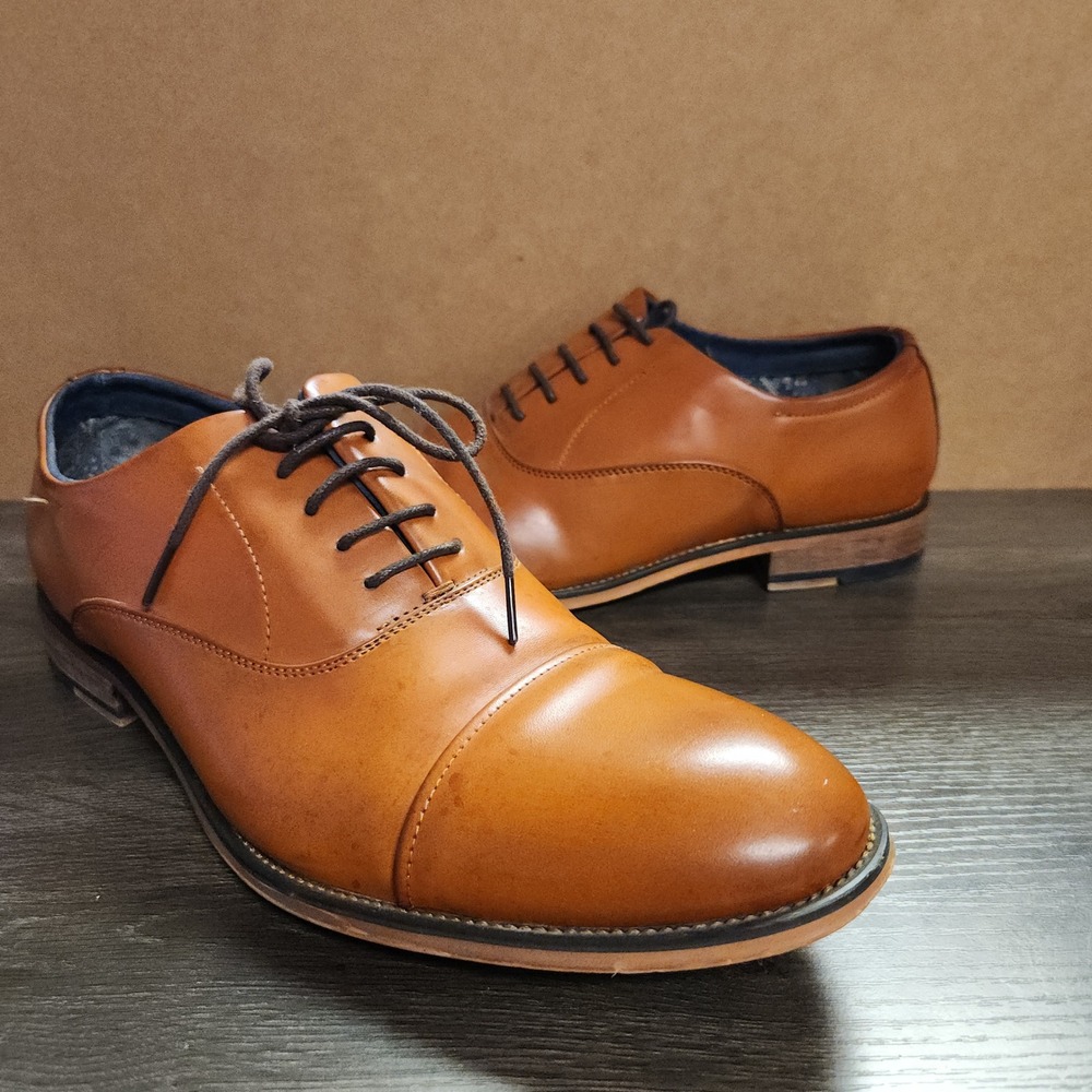 Bruno Marc Mens Louis-2 Cap Toe Oxford Dress Shoes Brown Tan Men's Size 11 US
